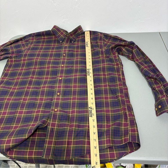 Allen Edmonds Wrinkle Free Men's Plaid Button Up Dress Shirt Large Long Sleeve - Picture 7 of 7